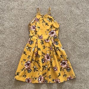 Yellow floral dress